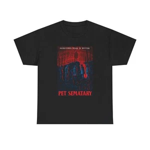Pet Sematary T Shirt Retro Movie Poster Horror King Scary Unisex Heavy Cotton - Picture 1 of 5