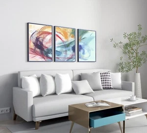 Pitture murali astratte colorate per decorazione soggiorno e camera da letto - Foto 1 di 7