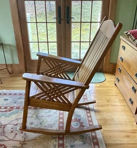 Vintage Mission Oak Rocking Chair - Picture 1 of 7