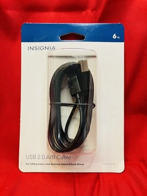 Insignia- 6' USB 2.0 A-Male-to-B-Male Cable - Black - Image 1 of 2