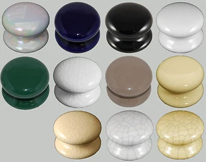 10 x Porcelain Ceramic Victorian Shaped Cupboard / Wardrobe Door Knobs 38mm - Picture 1 of 13