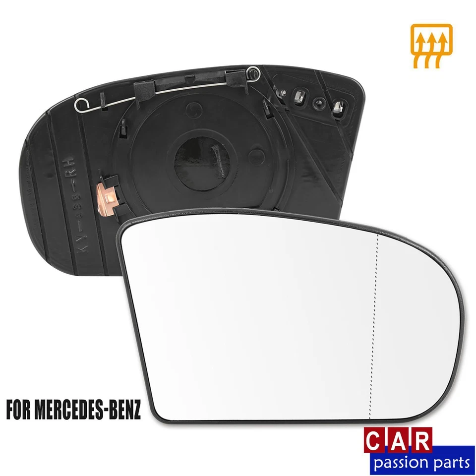 Espejo de vidrio térmico con placa de respaldo lado del pasajero para Mercedes-Benz E500 E550 Foto 1 de 4