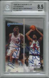 1998-99 Vince Carter Michael Olowokandi Stadium Club CO-SIGNERS BGS 8.5 Pop 4 - Picture 1 of 2
