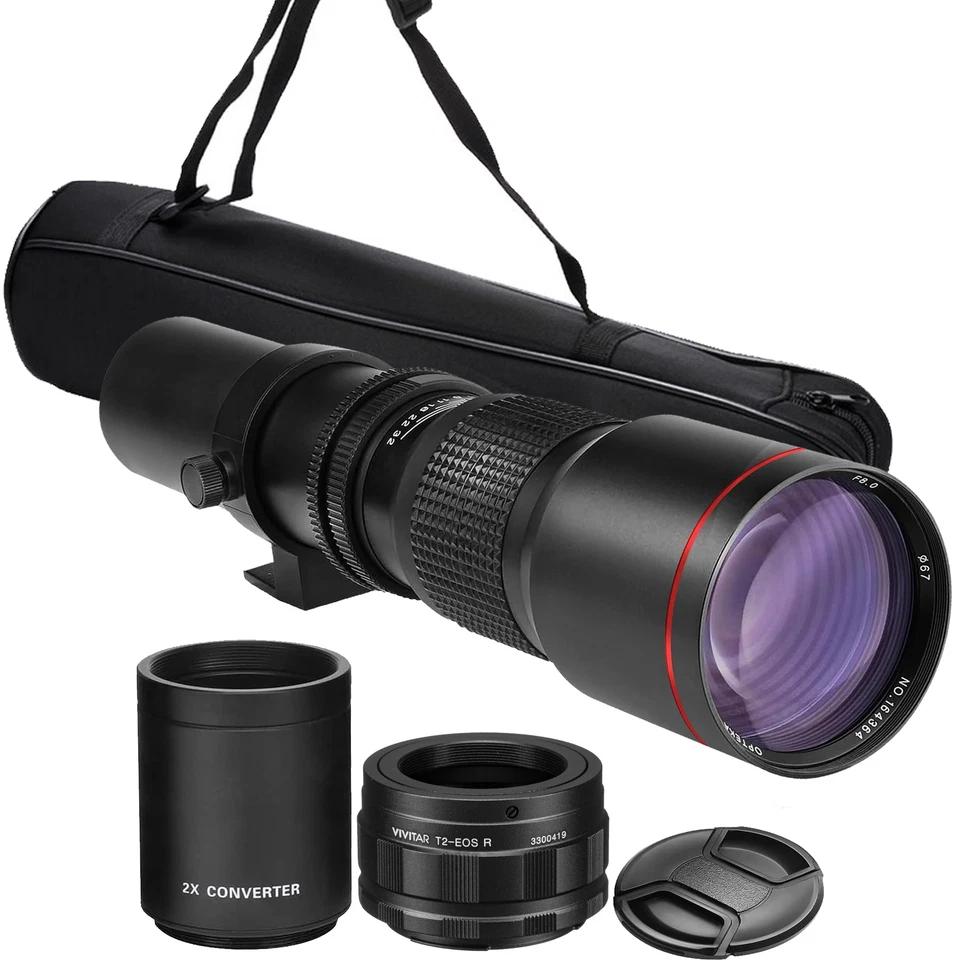 500mm/1000mm f/8 Manual Telephoto Lens for Canon EOS R100 R10 R50 R6 R7 EOS R RP - Image 1 of 4