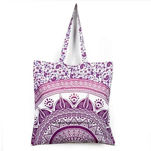 Foldable Shopping Bags Reusable Carry Bag Storage Tote Handbags Ombre Mandala - Picture 1 of 3