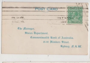 Stamp 1924 Australia 1&1/2d green KGV on Commonwealth Bank stores order card - Picture 1 of 2