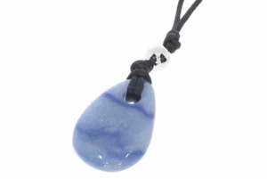 Kraftstein Blauquarz Anhänger inkl. Seidenband und Silber Kugel - Bild 1 von 2