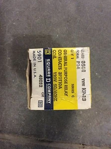 Square D General Purpose Relay, Class 8501, Type KP-13 Series C 120V 50/60HZ - Picture 1 of 6
