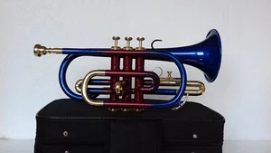 STUDENT!Bb CORNET MULTICOLOR BRASS FINISH  FREE HARD CASE+MOUTHIPIECE - Picture 1 of 5