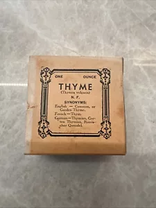 Vintage J. L. Hopkins One Ounce Thyme Crude Drugs Advertising Box - Picture 1 of 6
