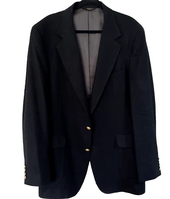 Blazer Lacrosse Negro 100% Lana Abrigo Deportivo Chaqueta Botones Dorados EE. UU. TALLA 44L Foto 1 de 4