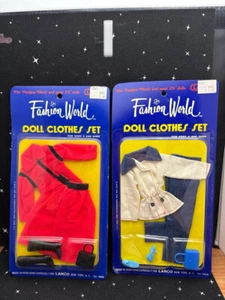 Fashion World Larco Doll Clothes Set In Original Packaging Lot/2 Hong Kong 70's - Picture 1 of 4