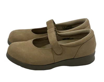 Drew Bloom II Mary Jane Flat Comfort Tan Nubuck Leather 14353 Women 9 Wide - Image 1 of 4