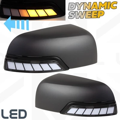 POWERFUL UK LTD LED dynamic indicators & Mirror Covers in Matt Black for Ford Ranger T7 2016-19
