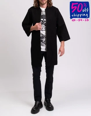 RRP€870 ANDREA YA' AQOV Flannel Jacket Size XS Wool Blend Contrast Silk Black - Image 1 of 4