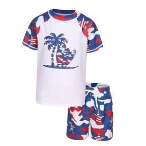 Boys Rash Guard Swimsuits Set for Boys 2 Piece 14-16 Years Camo White 204t - Picture 1 of 5