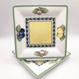 Platos de pan de flor de jardín francés Villeroy & Boch cuadrados de 6" de fruta - Imagen 1 de 9