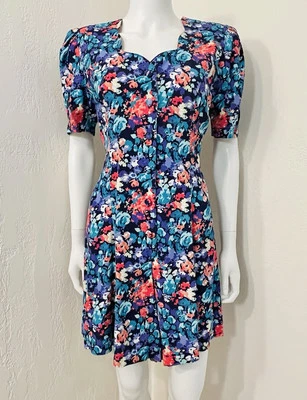 Винтажный California угловой многоцветный цветочный вискоза высоты шорты Детский комбинезон размер 5 EUC - Изображение 1 из 4