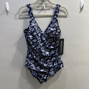 Miraclesuit blau-weißer Badeanzug Größe 12 - Bild 1 von 6