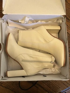 Aldo White Block Heel White Boot  - Picture 1 of 6