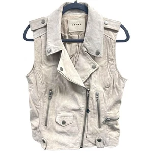 Blank NYC Women’s Size Medium Tan Leather Suede Asymmetrical Moto Vest NWOT - Picture 1 of 10