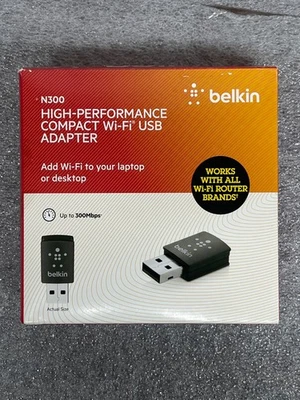 Belkin N300 F7D2102 High Performance Compact WiFi USB Adapter 300Mbps - Image 1 of 4
