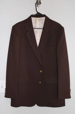 VINTAGE BROWN SEARS ROEBUCK GOLD METAL BUTTON BLAZER JACKET sz 44L sport coat - Image 1 of 4