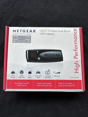 NEW NETGEAR N600 Wireless Dual Band USB Adapter WNDA3100 - Image 1 of 4