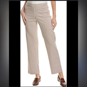 J. McLaughlin Hyana Hose braun und weiß Gingham Hose Größe 12 - Bild 1 von 7