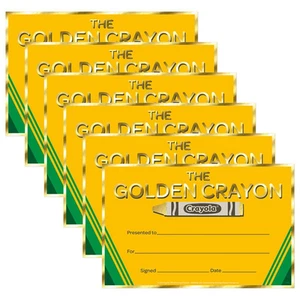 Crayola Gold Crayon Recognition Award, 36 Per Pack, 6 Packs - Picture 1 of 2