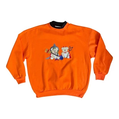 Halloween Trick-or-Treat Vintage Bordado Grandmacore Sudadera Unisex Grande Foto 1 de 4