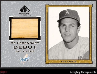 2001 SP Legendary Cuts Debut Game Bat #BWP Wes Parker GAME-USED BAT DODGERS - Image 1 of 2