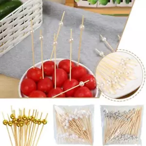 100 Pcs Cocktail Picks Disco Ball Decorative Toothpicks for Appetizers Wood N2G7 - Picture 1 of 20