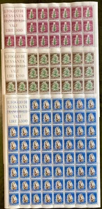 1950 Republik Tabak 2 Val postfrisch schöne komplette Blätter mit Eckblock - Bild 1 von 3