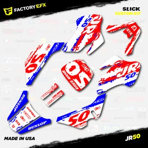 Kit de gráficos de carreras camuflado rojo blanco y azul se adapta a 00-06 Kawasaki JR50 JR 50 - Imagen 1 de 5