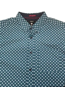 A&I Men Shirt Size L Blue Floral Print Button Front Long Sleeve Modern Fit - Picture 1 of 7