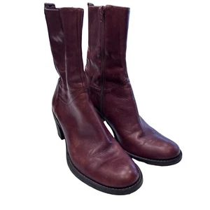BCBG GIRLS WOMENS BROWN LEATHER HEEL BOOTS - SIZE 10 Cowboy - Picture 1 of 14