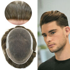 Sistemas de reemplazo de cabello natural para peluquería de polietileno con frente de encaje francés para hombre