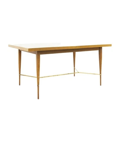 Paul McCobb for Calvin Mid Century Mahogany and Brass Expanding Dining Table Cover
