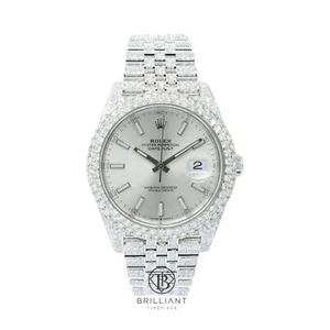 Rolex Datejust II 126300 Stainless Steel 41MM Full Diamond Watch 25.5Ct - Picture 1 of 6