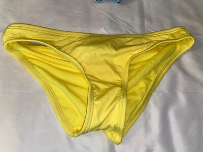 Traje de baño básico amarillo piña lisa Bar III parte inferior de bikini XS (A18) Foto 1 de 2