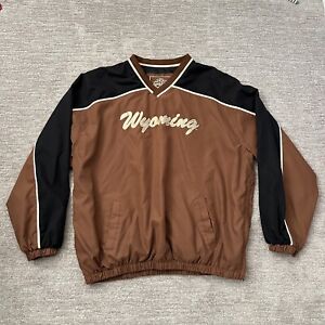VTG UW Wyoming Cowboys Windbreaker Mens XXL Brown Pullover Jacket G-III Sports