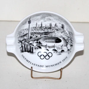 Cenicero de porcelana Kaiser Alemania vintage de los Juegos Olímpicos de Munich 1972 blanco - Imagen 1 de 8