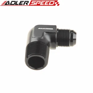 ADLERSPEED -10AN AN10 To 3/4" NPT Male 90 Degree Fuel Oil Fitting Adapter Black - Picture 1 of 6