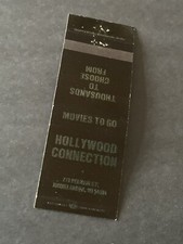 Vintage Wisconsin Matchbook: “Hollywood Connection - Movies To Go” Rhinelander