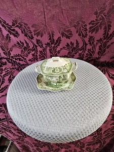 Pequeño tazón de salsa vintage de porcelana Limoges con plato. Escudo de armas 2 leones. - Imagen 1 de 10