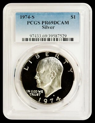 [LOT OF 16] - 1974-S Silver Eisenhower Dollar PCGS PR69DCAM - Image 1 of 2