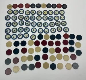 Vintage Clay Poker Chips Casino Gaming Gambling Set of 60+ - Picture 1 of 9