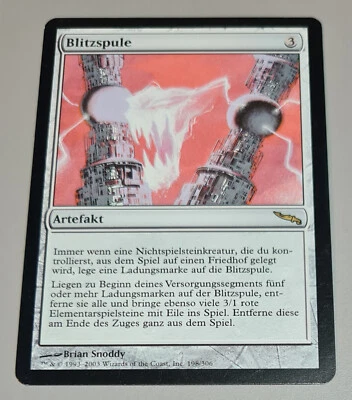 Blitzspule # 198/306 (Lightning Coils) Rare MTG MIRRODIN 2003 DE N.Mint Vintage - Bild 1 von 3