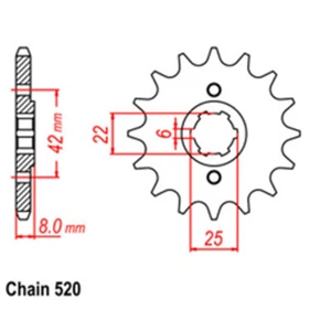 RK Front Sprocket 13T for Honda CR250R 1977-1979 - Picture 1 of 1